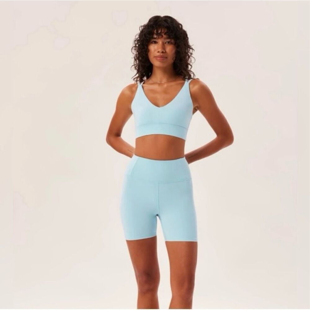 ✨Girlfriend Collective Dewdrop Gigi Crossover Sz XL Light Blue Bra✨